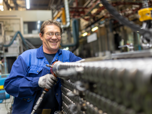 working man at zehnder production hall