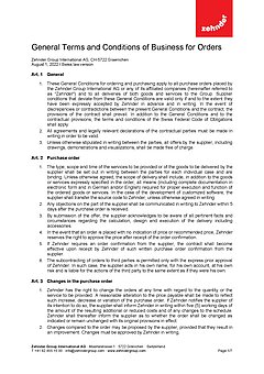 General Conditions for Purchasing | Zehnder Group AG