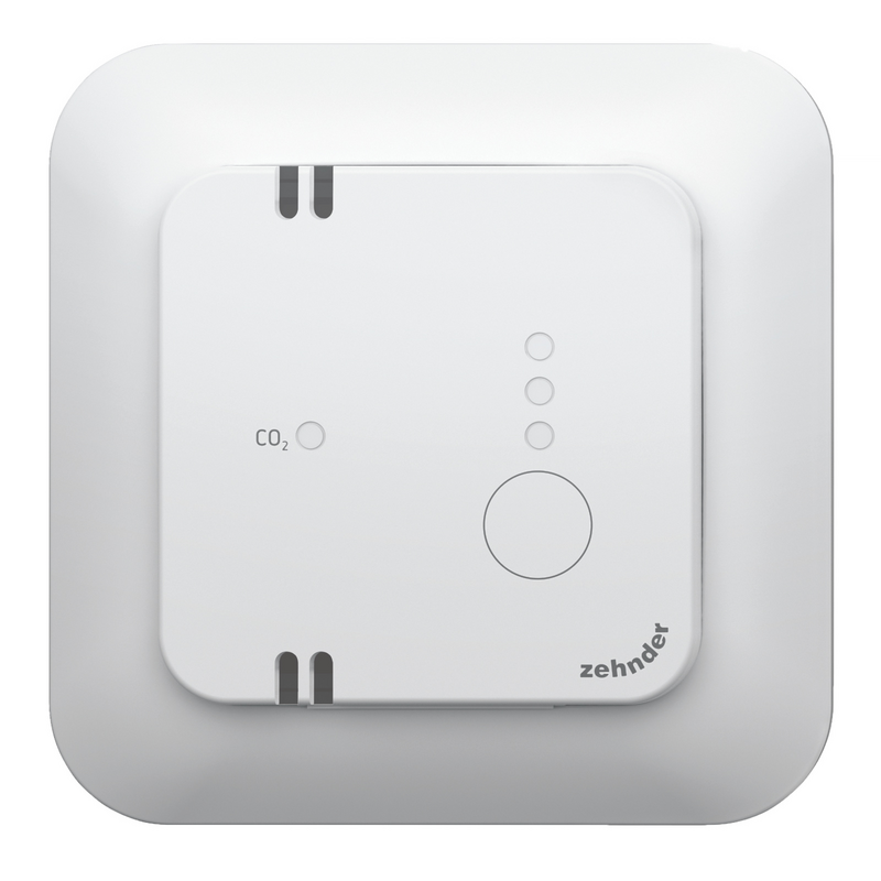 Cut-Out Zehnder CO₂ Sensor C Comfortable indoor ventilation Angled view