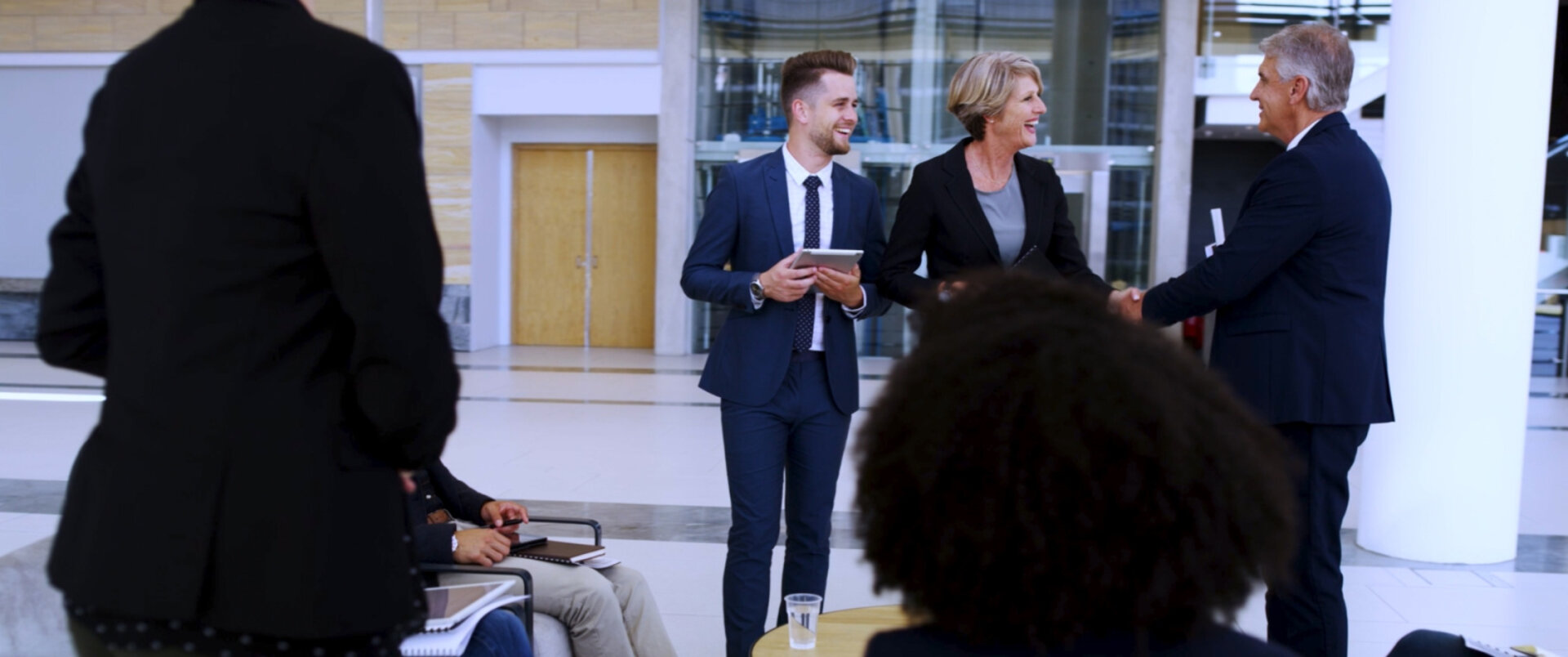 many business people are talking to each other