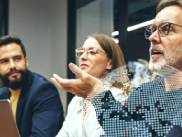 people talking in a business meeting